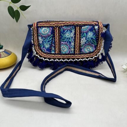 Indigo Bloom Banjara Sling Bag - With strap