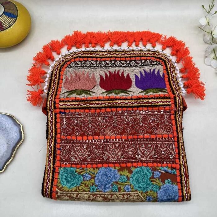 Kamal Kesar Banjara Sling Bag - Flap opened out