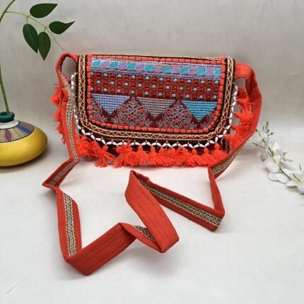 Kesariya Peaks Banjara Sling Bag - With strap