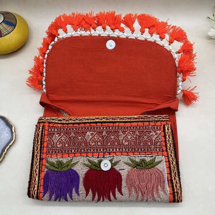 Lotus Lori Banjara Sling Bag - Inside view with magnetic clasp