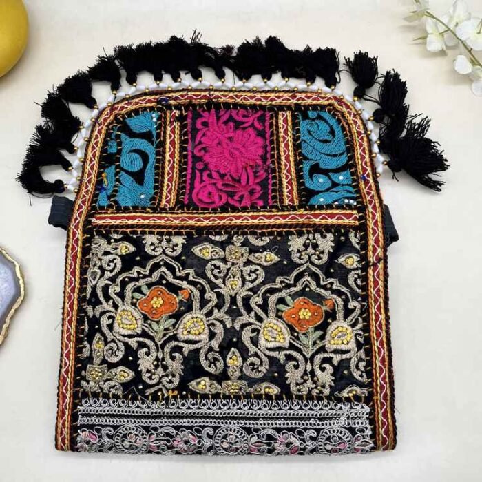 Midnight Mela Banjara Sling Bag - Flap opened out
