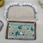 Moti Bagh Banjara Sling Bag - Inside view with magnetic clasp