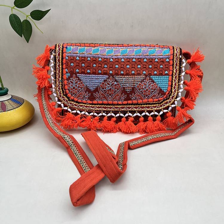 Saffron Summit Banjara Sling Bag 1 Saffron Summit Banjara Sling Bag - With strap