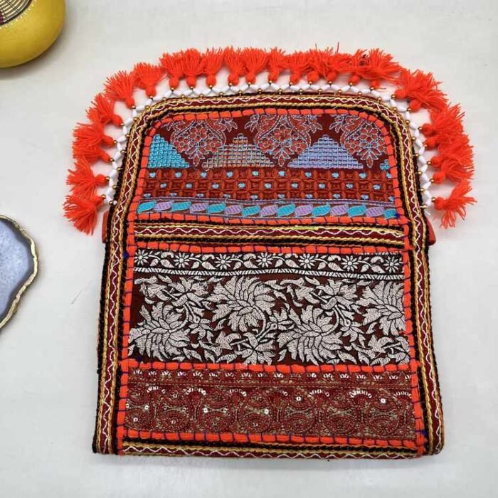 Saffron Summit Banjara Sling Bag - Flap opened out