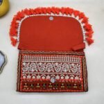 Saffron Summit Banjara Sling Bag - Inside view with magnetic clasp