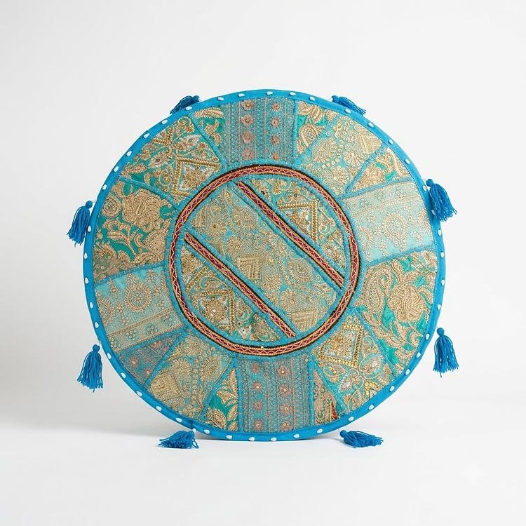 Firozi Jharokha Round Table Mat 1 Firozi Jharokha Round Table Mat - top view