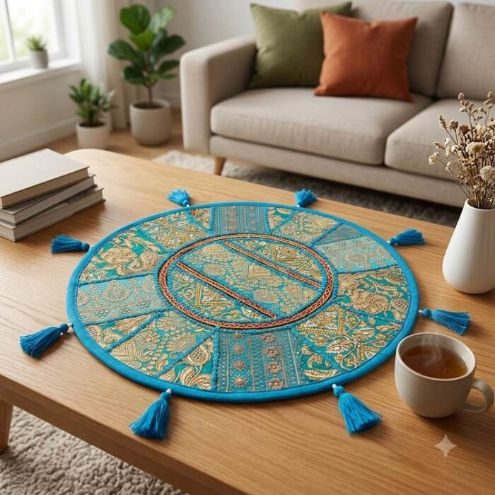 Firozi Jharokha Round Table Mat - view 3