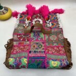 Gangaur Pink Banjara Bag - Flap opened out