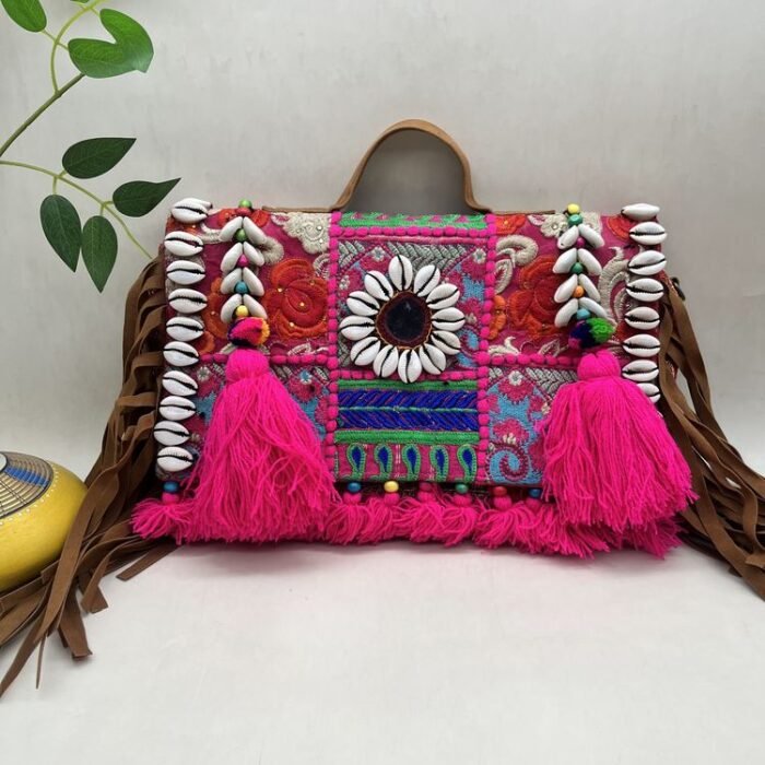 Gulabi Kaudi Banjara Bag - Front view