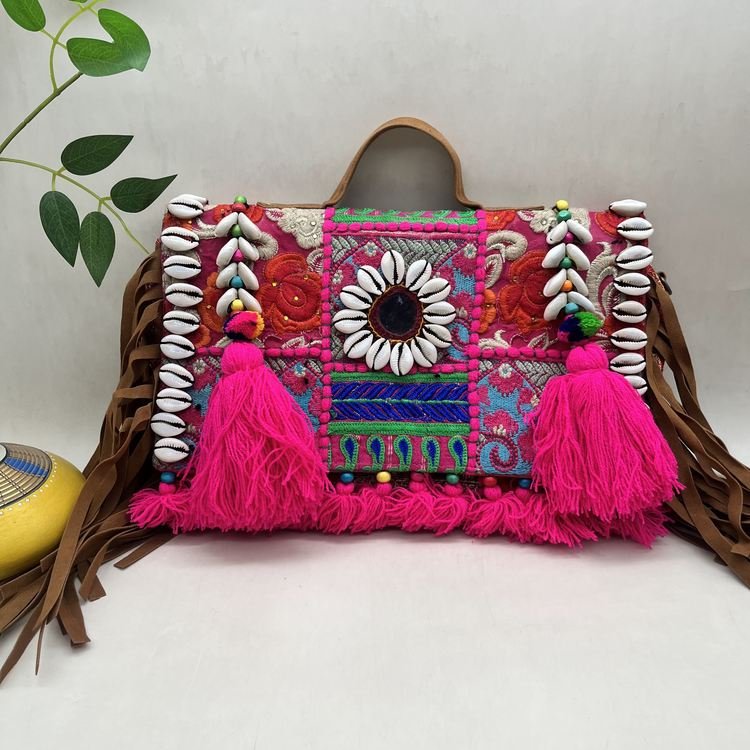 Gulabi Kaudi Banjara Bag - Front view