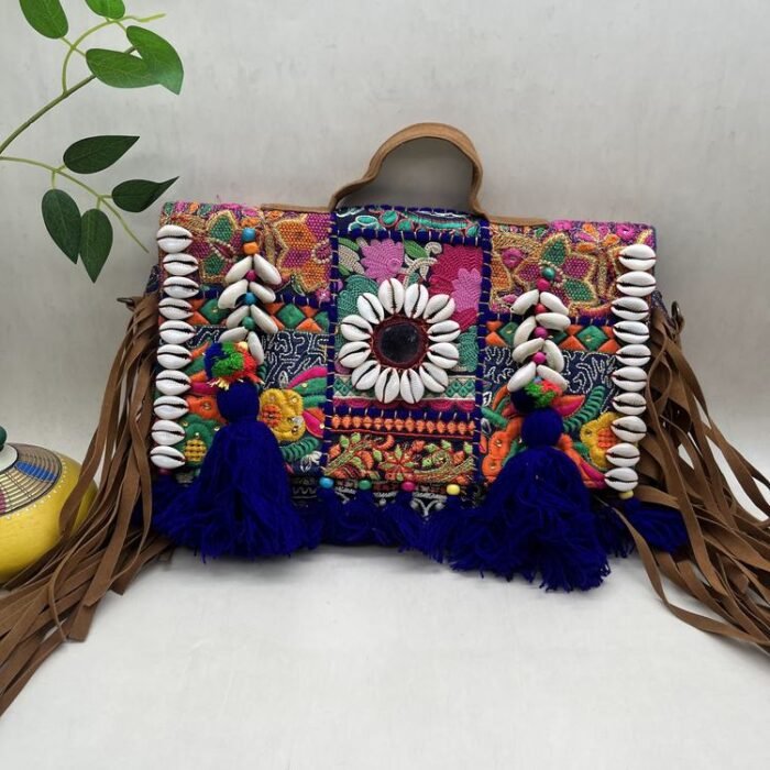Kalbeliya Night Banjara Bag - Front view