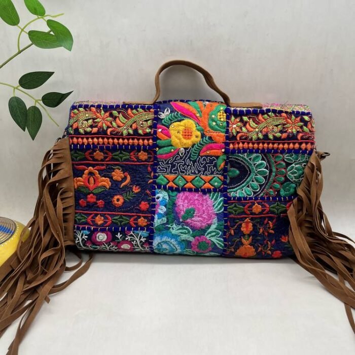 Kalbeliya Night Banjara Bag - Back view