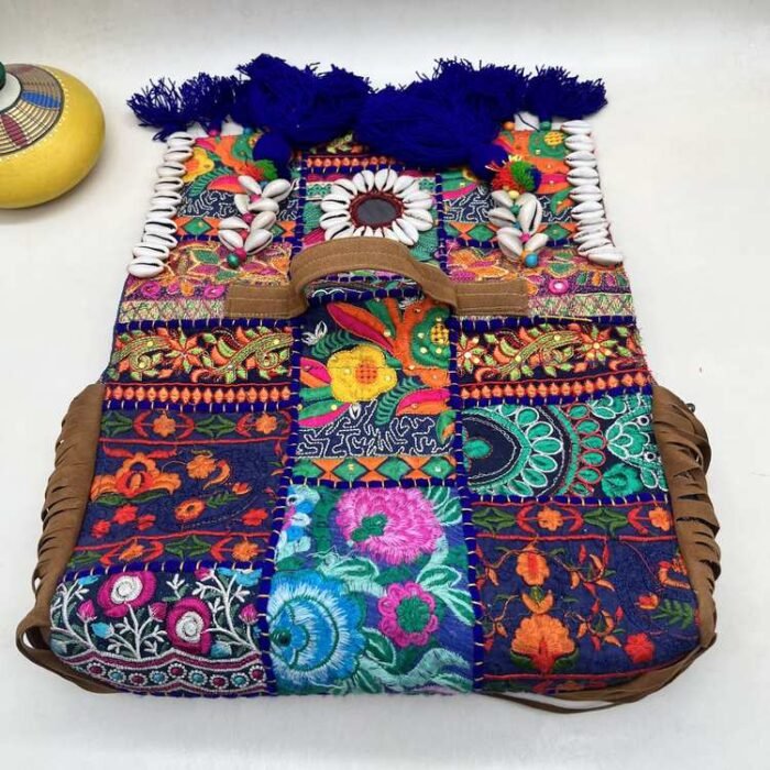 Kalbeliya Night Banjara Bag - Flap opened out