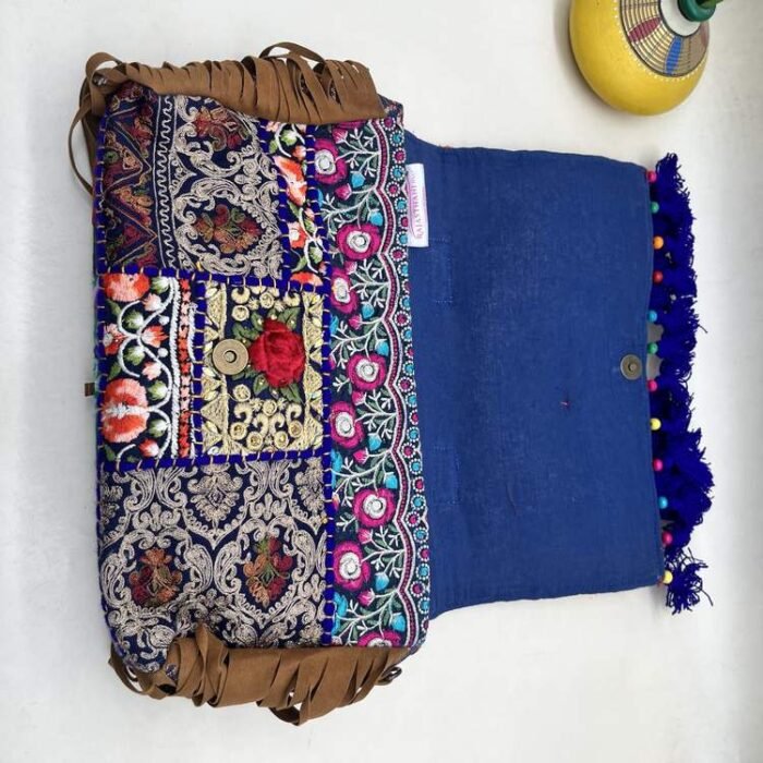 Kalbeliya Night Banjara Bag - Inside view
