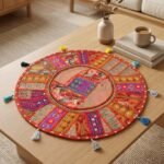 Kesariya Utsav Round Table Mat - view 2