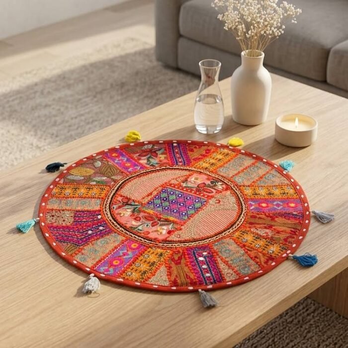 Kesariya Utsav Round Table Mat - view 3