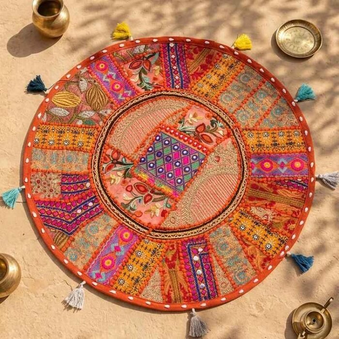 Kesariya Utsav Round Table Mat - view 4