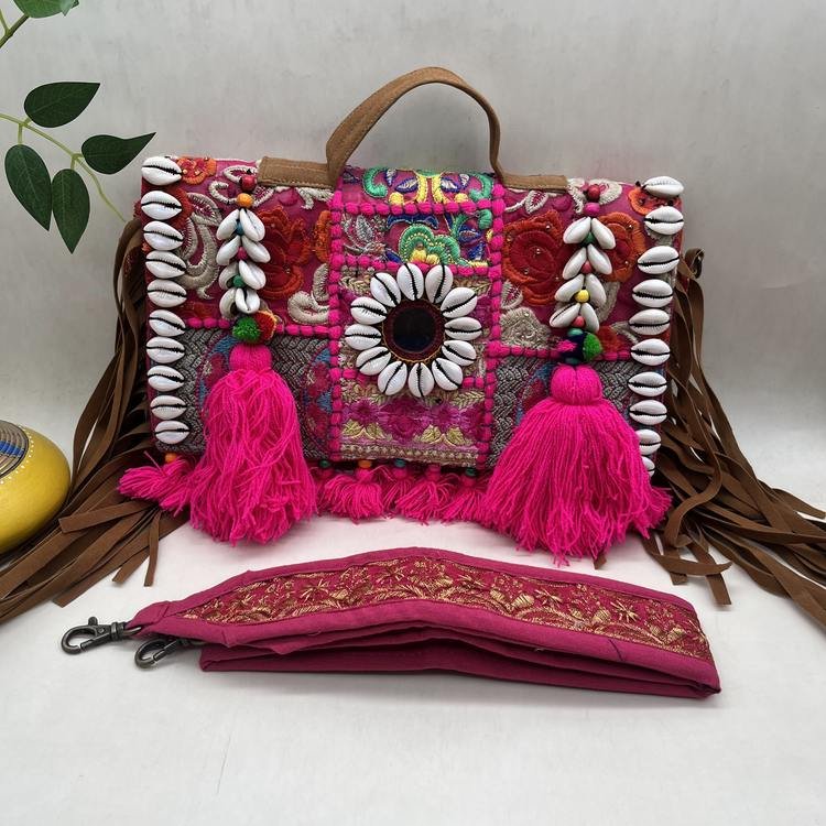 Lal Gulab Banjara Bag - With strap