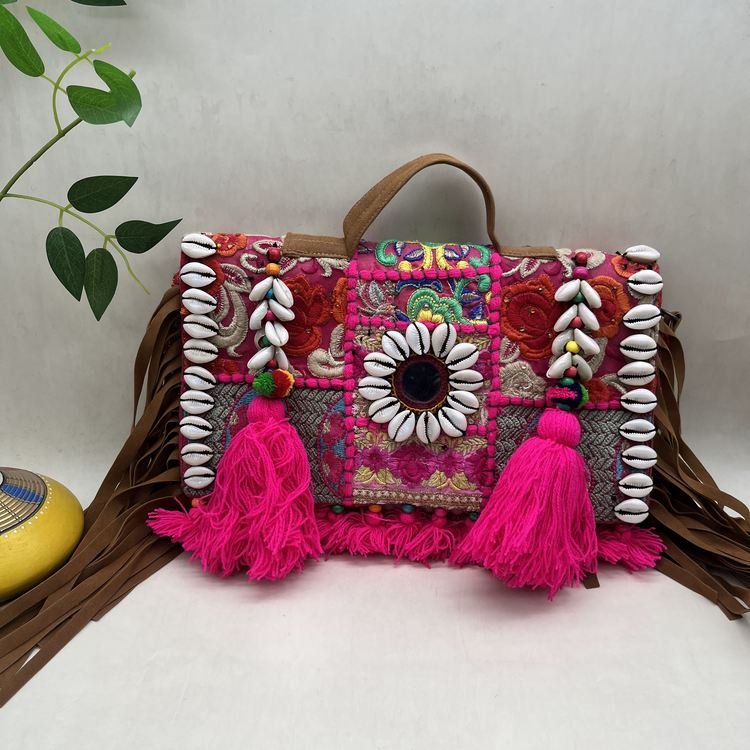 Lal Gulab Banjara Bag - Front view