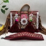 Meera Maroon Banjara Bag - With strap