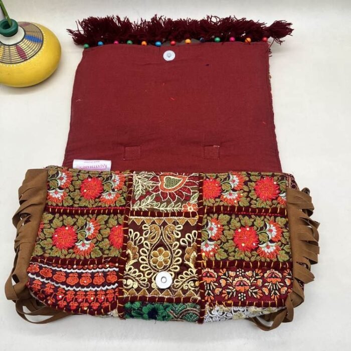 Meera Maroon Banjara Bag - Inside view