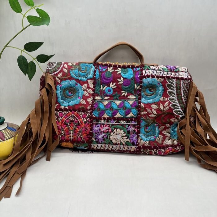 Rangeela Maroon Banjara Bag - Back view
