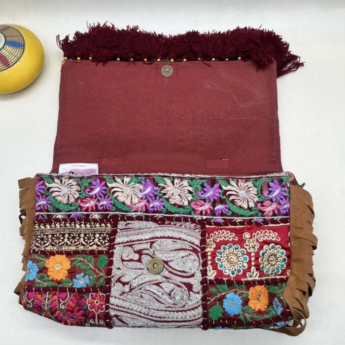 Rangeela Maroon Banjara Bag - Inside view