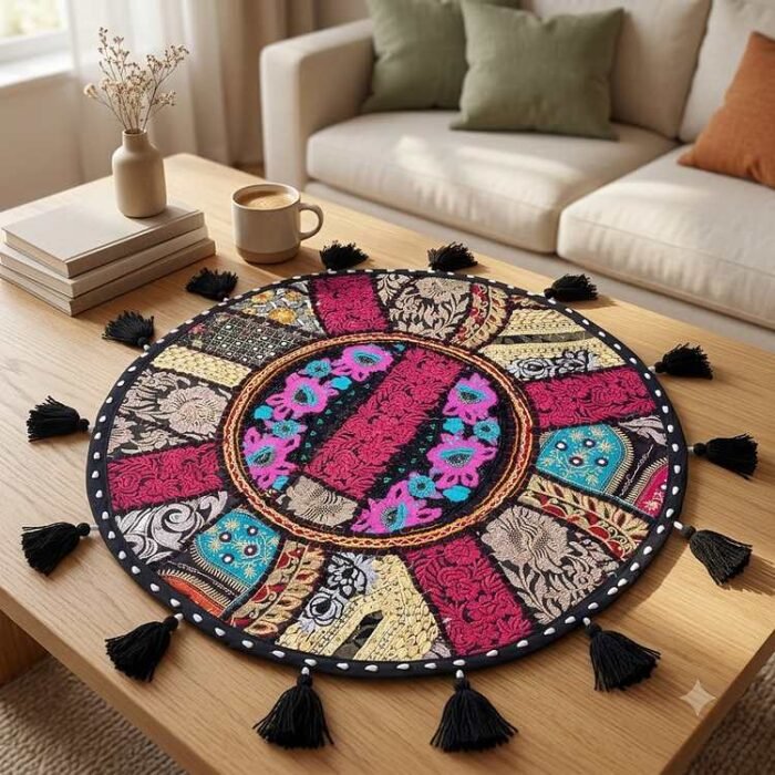 Shyam Rang Round Table Mat - view 6