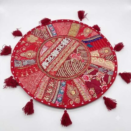 Sindoori Shaan Round Table Mat - top view