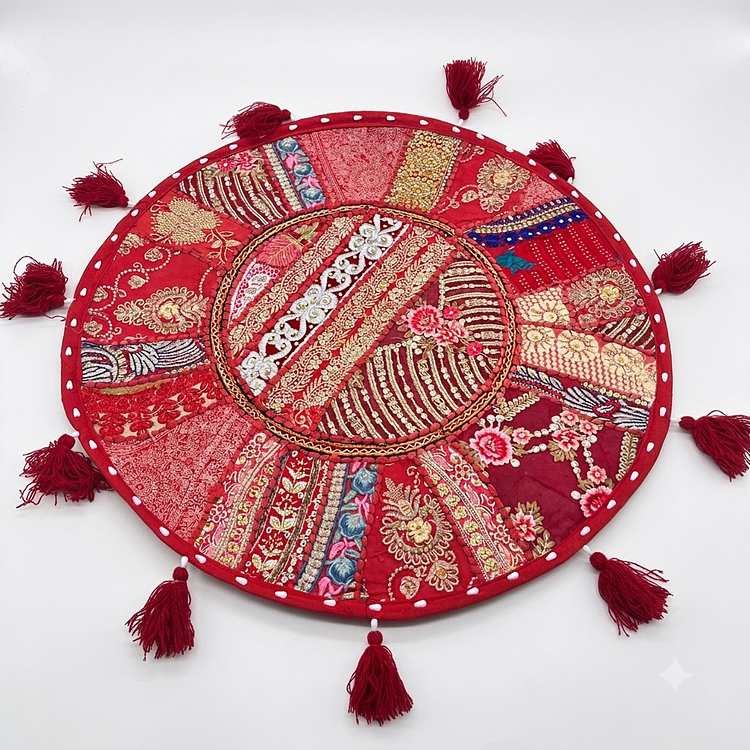 Sindoori Shaan Round Table Mat 1 Sindoori Shaan Round Table Mat - top view